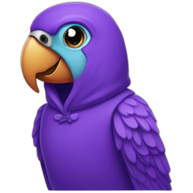 purple hoodie parrot emoji