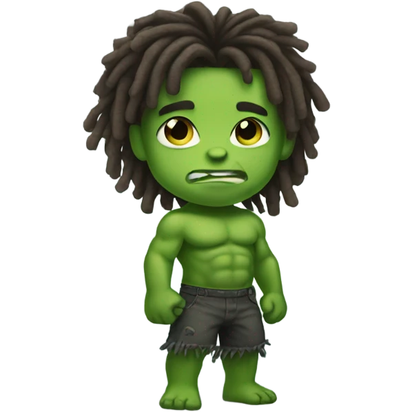 Baby hulk with dreadlocks  emoji