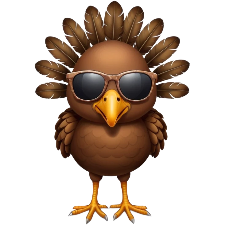 A turkey with sunglasses emoji