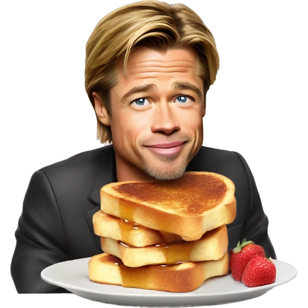 Brad Pitt enjoying french toast emoji