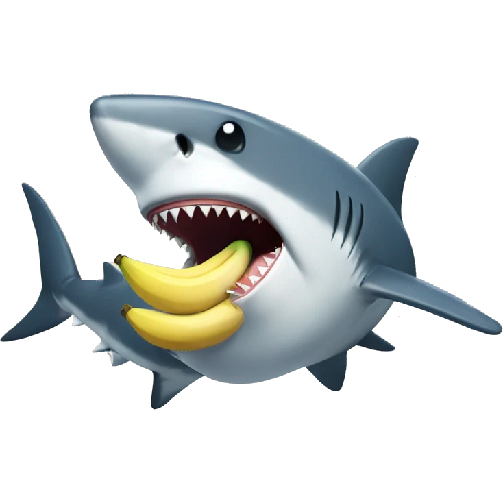 A shark eats a banana emoji