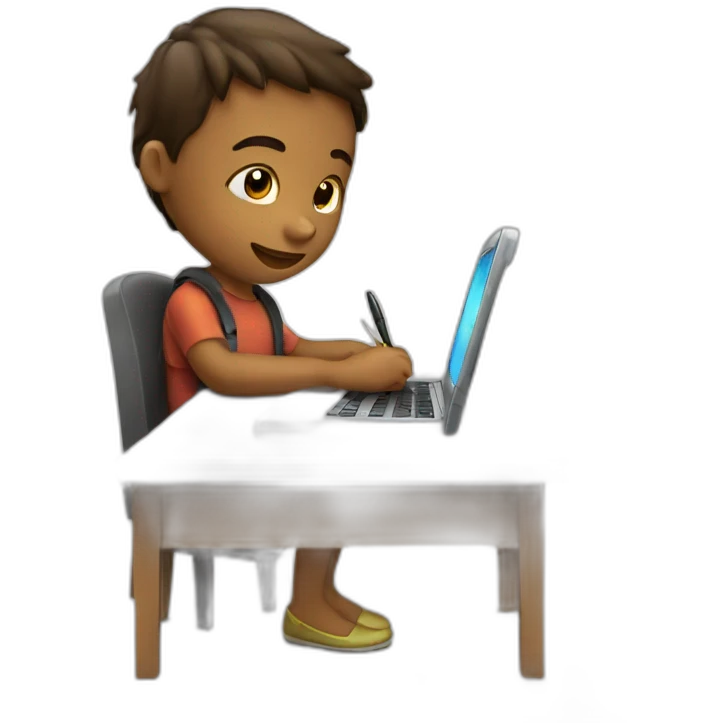 child programmer writing code emoji