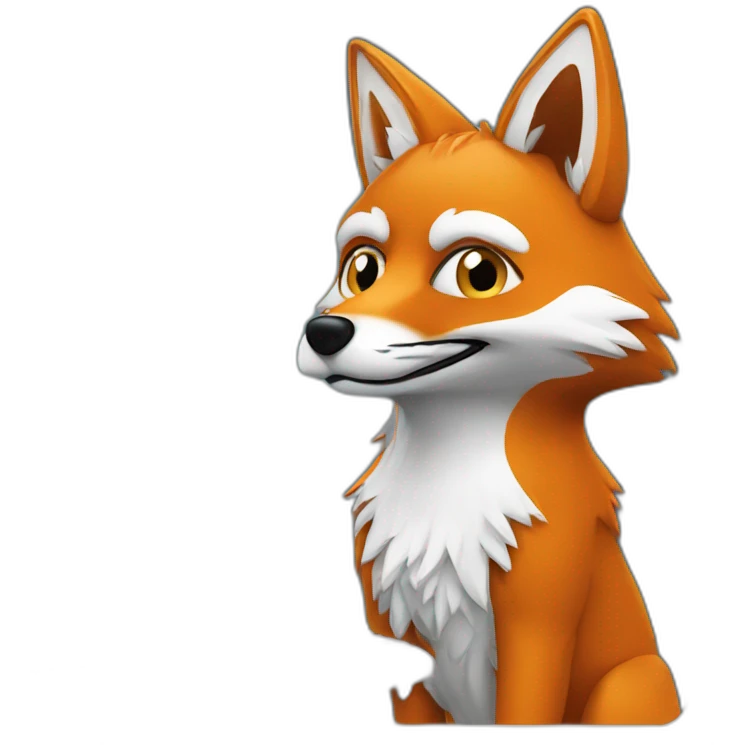 Fox looking a computer emoji