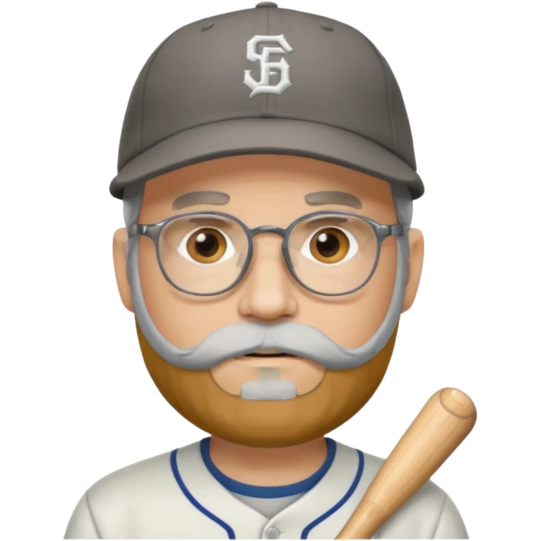 male full gray beard glasses and baseball cap emoji