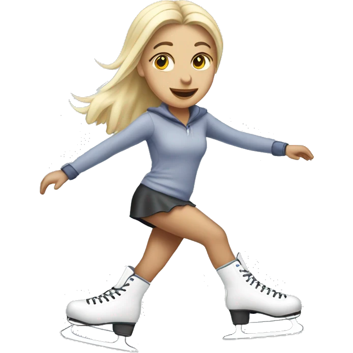 Blonde girl ice skating emoji