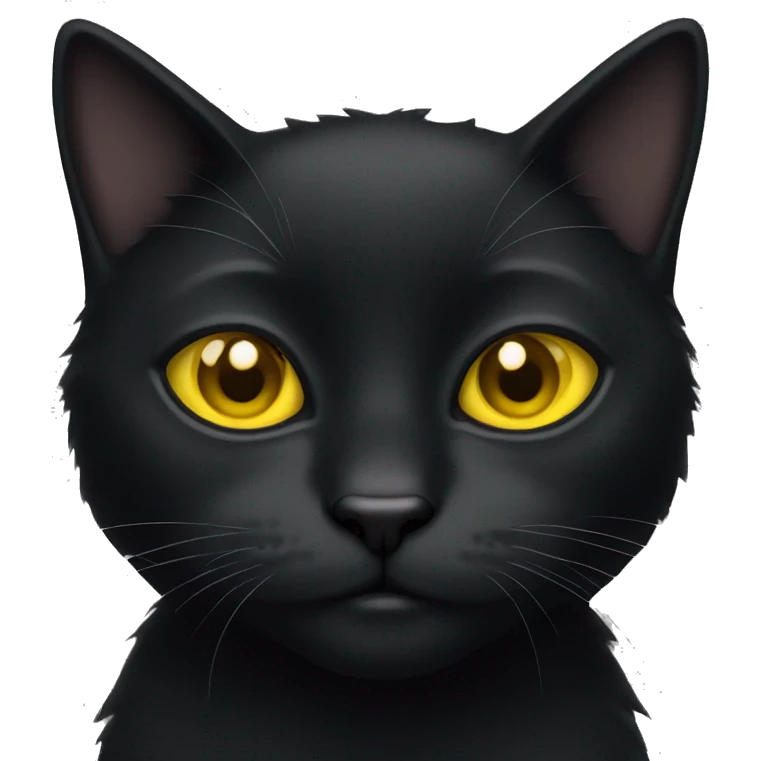 Black cat with yellow eyes  emoji