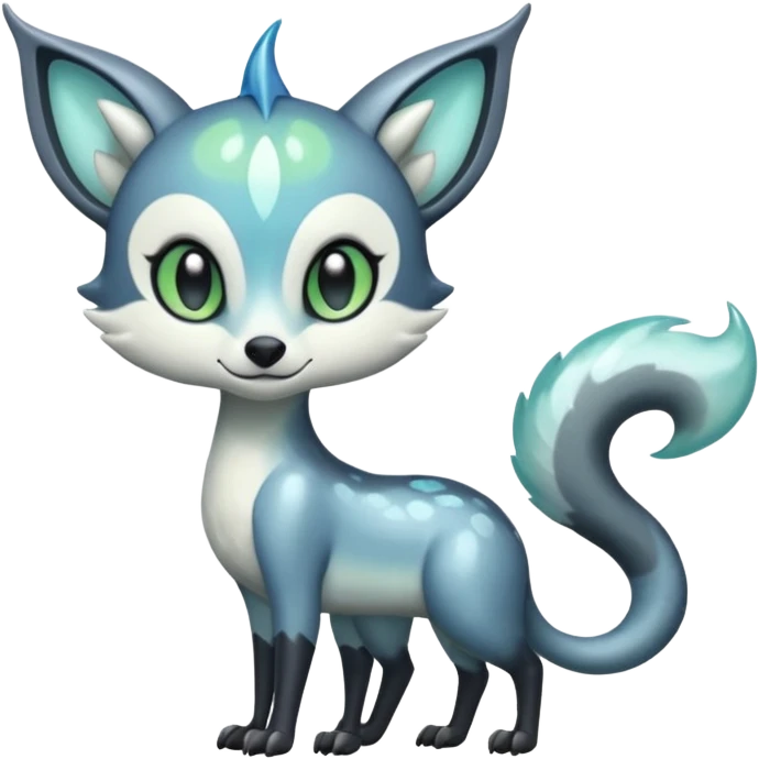 Icy Clear Glossy Glassy Gassy Mossy Meloetta-Vernid-Trico-Sergal-Civet-Fakémon-creature-hybrid emoji