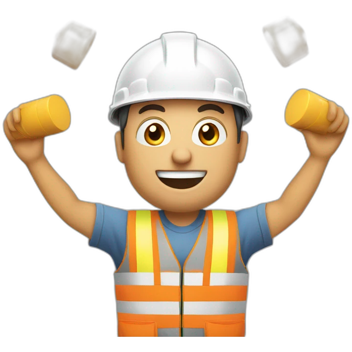 The builder is juggling emoji