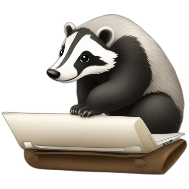 badger works on notebook emoji