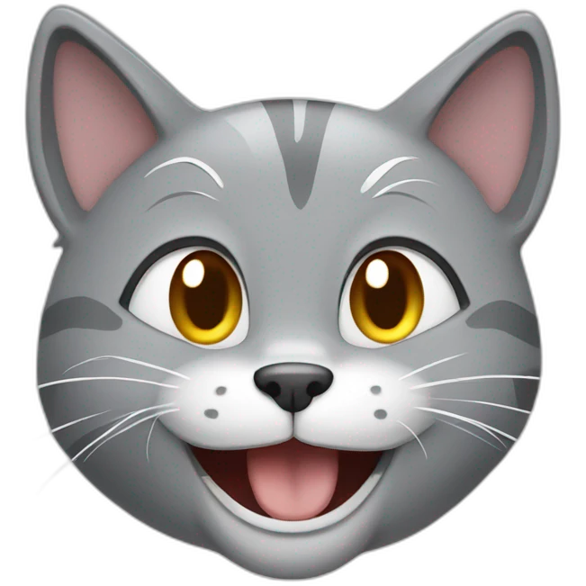 laughing gray cat emoji