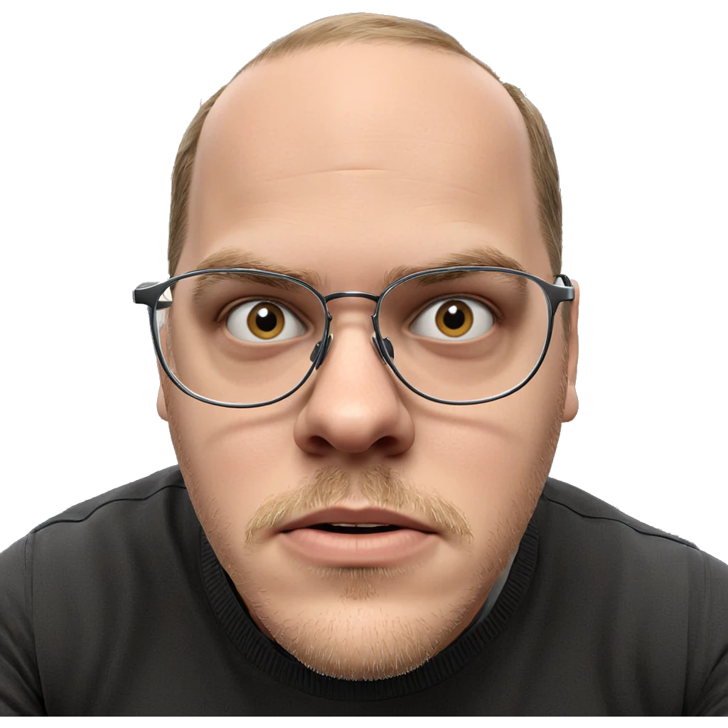 male with glasses indoors emoji