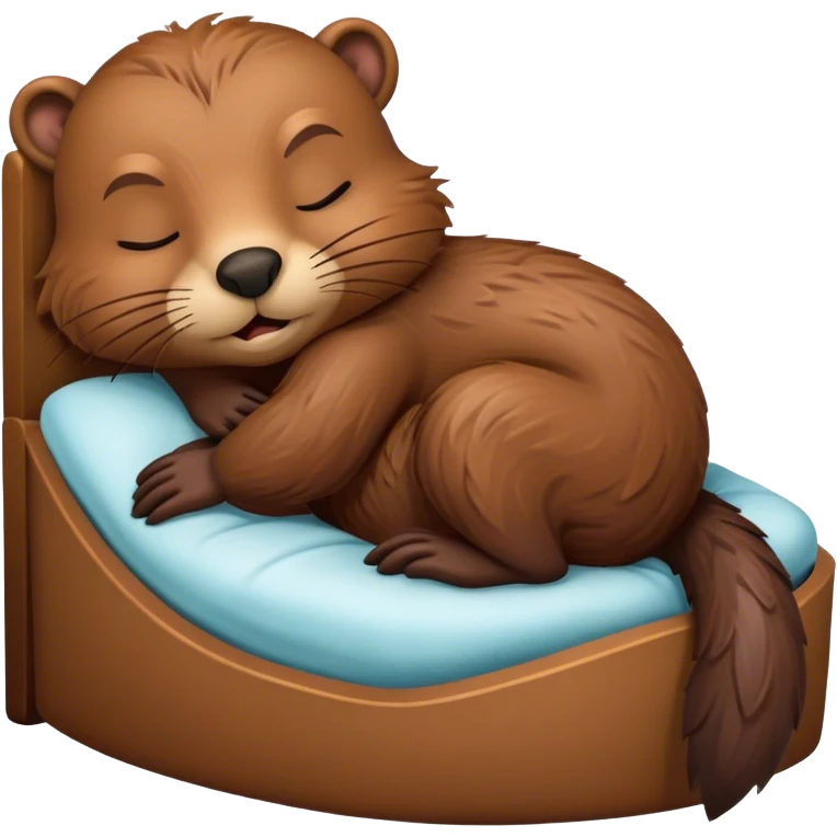 Beaver sleeping in bed emoji