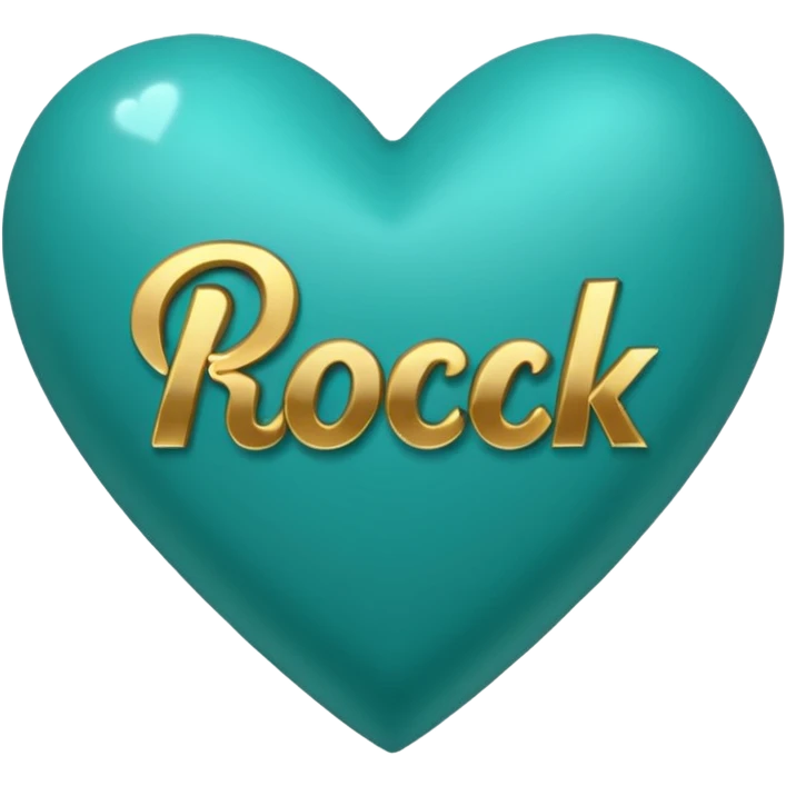 Teal heart with 'you rock'  emoji