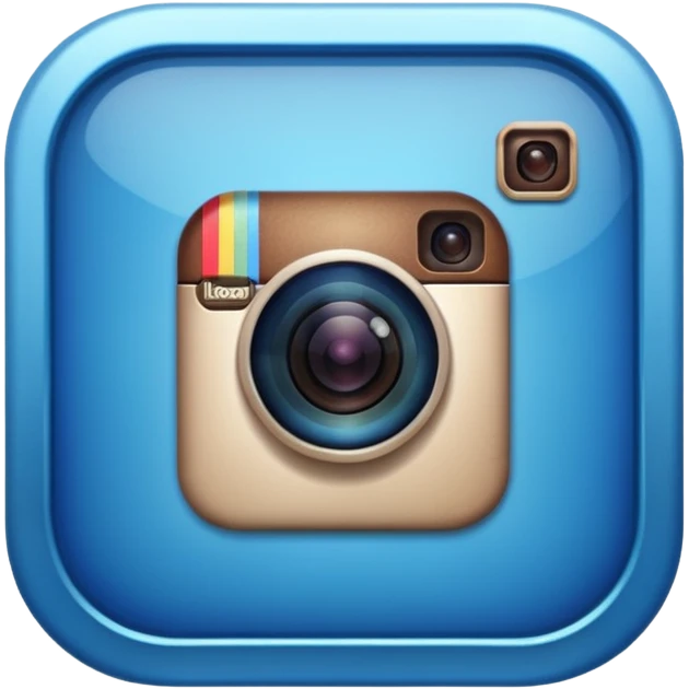 Badge V  Instagram bleu emoji