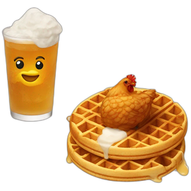 Chicken and waffles emoji