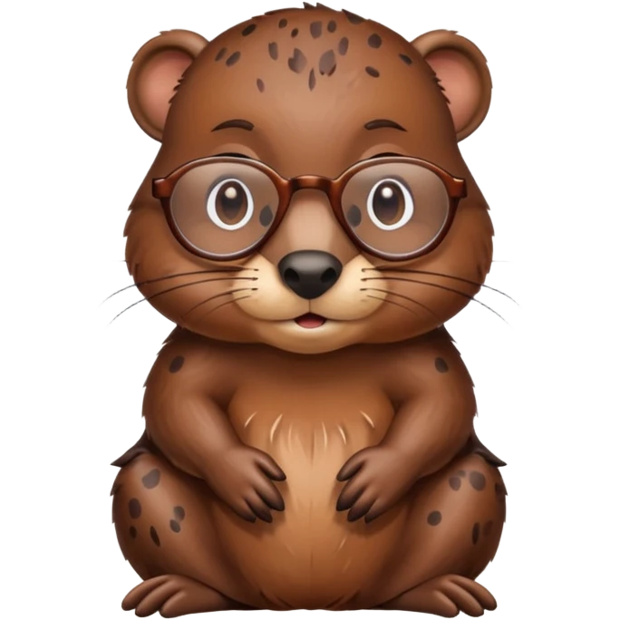 spectacled beaver with clotches emoji