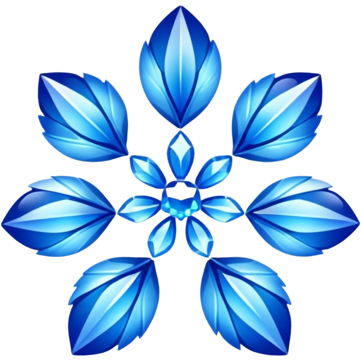 Blue chrystalised flower emoji
