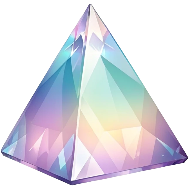 Sparkly glossy Pastel iridescent glass crystal pyrmaid emoji