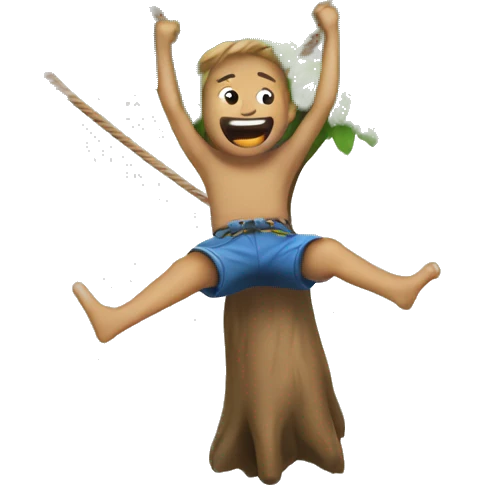tree rope jumping emoji
