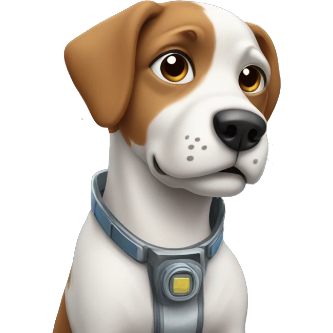 Dog looking at space emoji