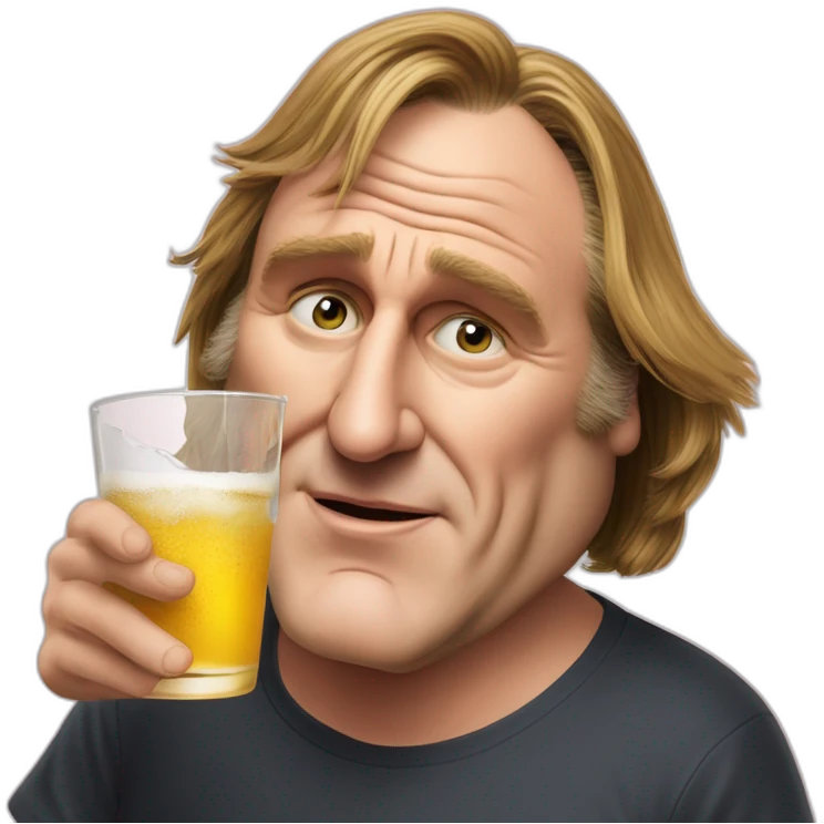 Gérard Depardieu buvant l’apéro emoji