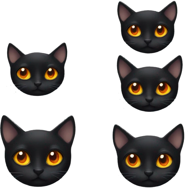 Black cat with orange eyes  emoji