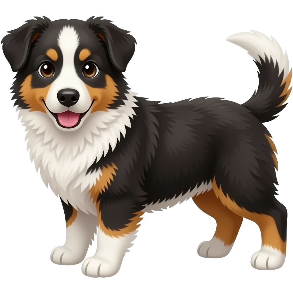 Chiot berger australien rouge tricolore emoji