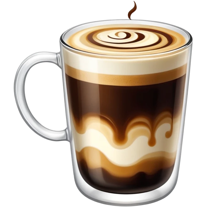 vietnamese coffee: half black coffee, half condensed milk in a glass cup emoji