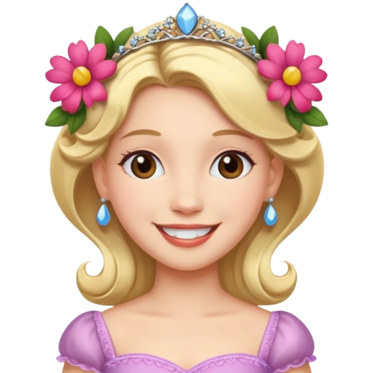 Princess with floral hairpin emoji