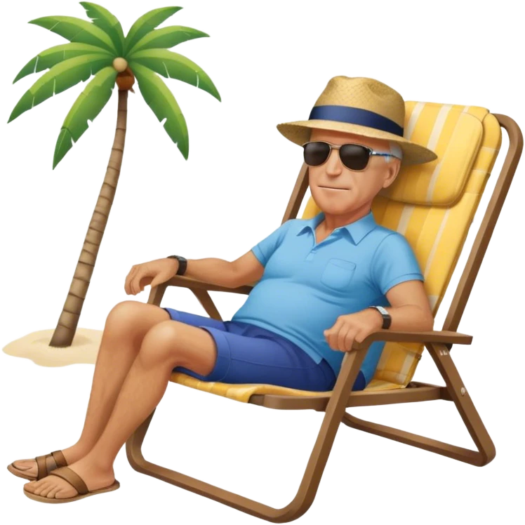 joe Biden laying in chair sleeping on beach emoji