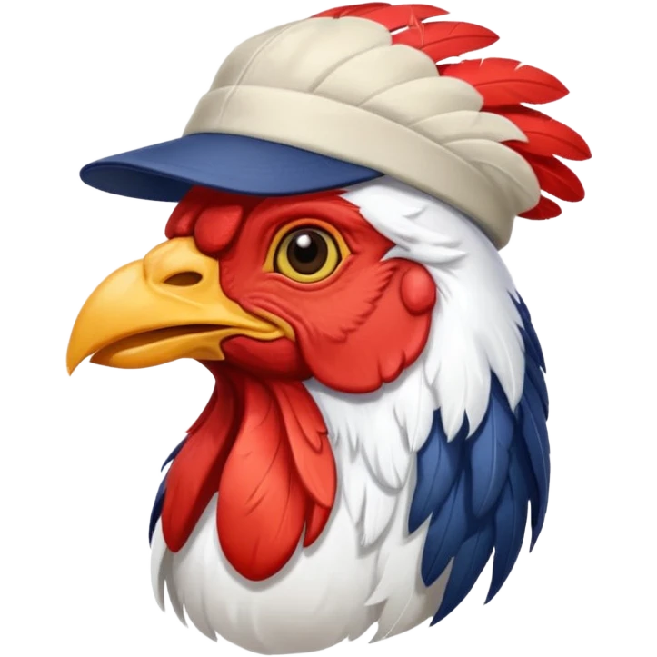 rooster with baseball hat emoji