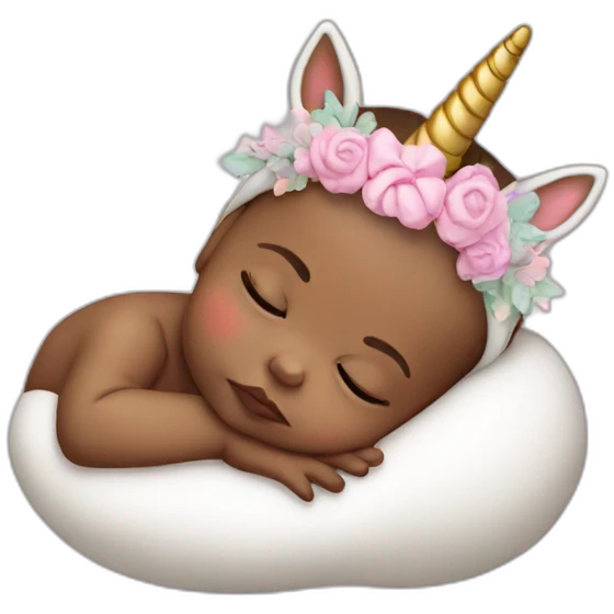 Sleeping Newborn with unicorn headband emoji