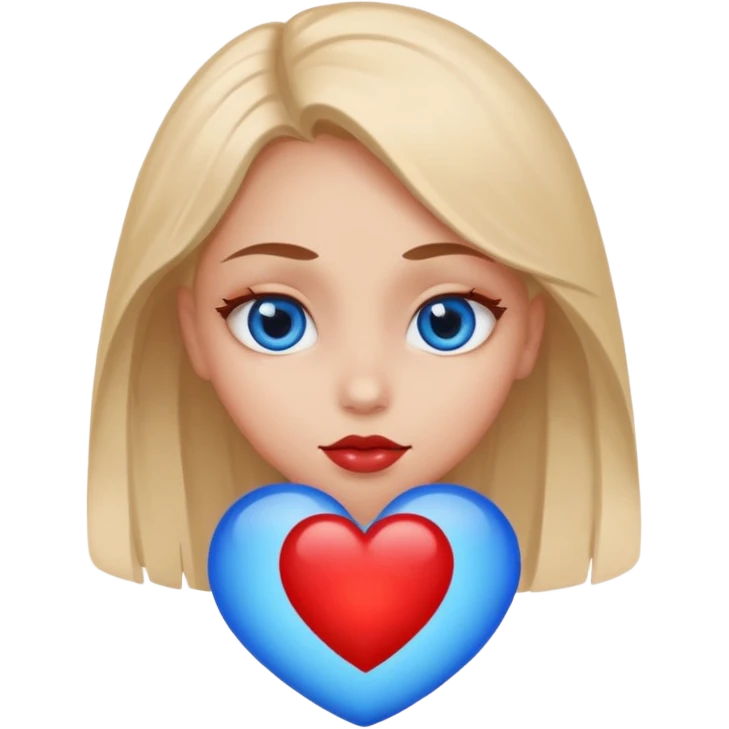Cara enamorada con un ojo de corazón azul y el otro rojo  emoji