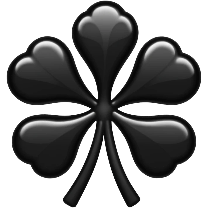 Trébol  color negro con cinco hojas  emoji