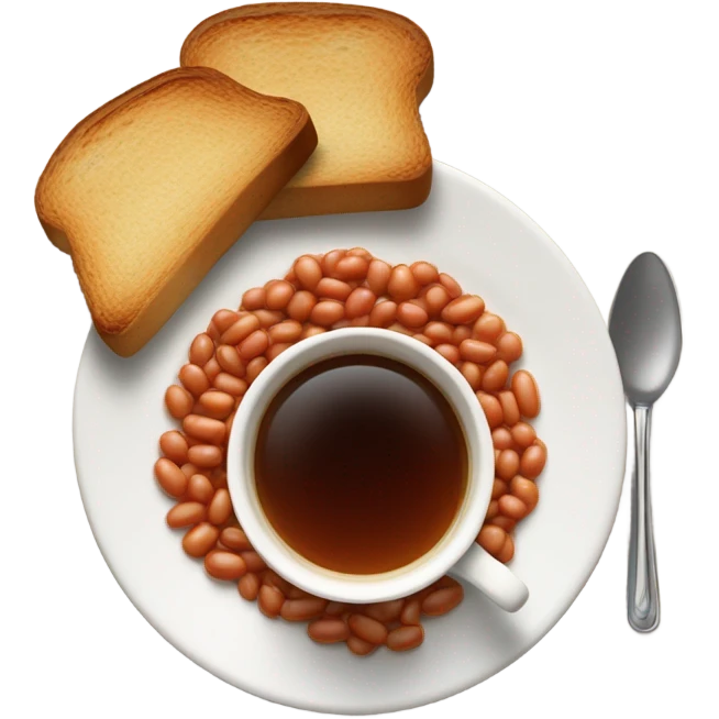 beans on toast with tea emoji