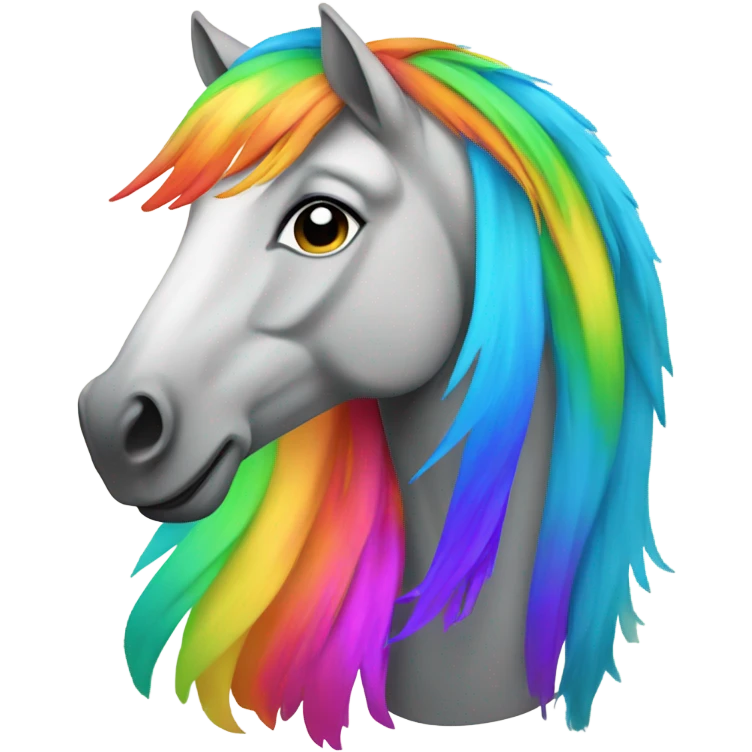 Horse with rainbow hair emoji