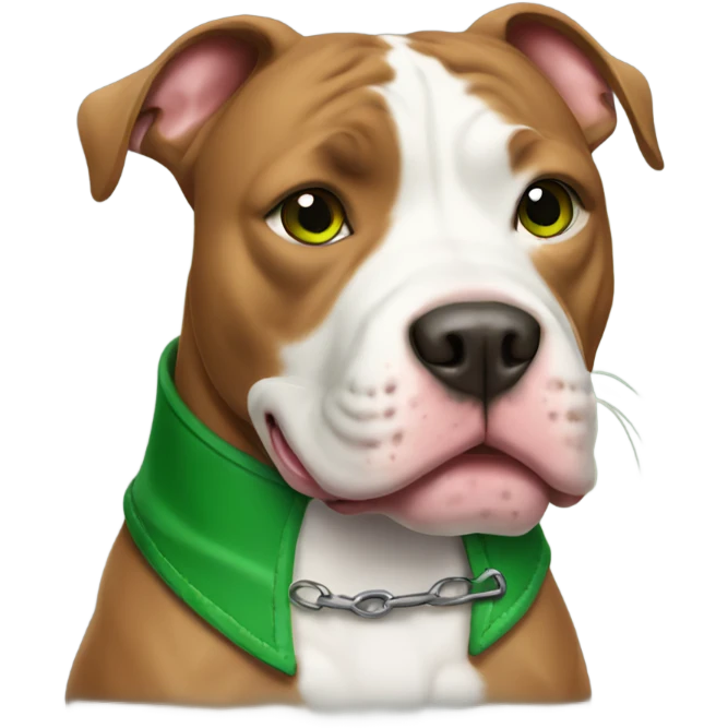 Pitbull with green collar emoji