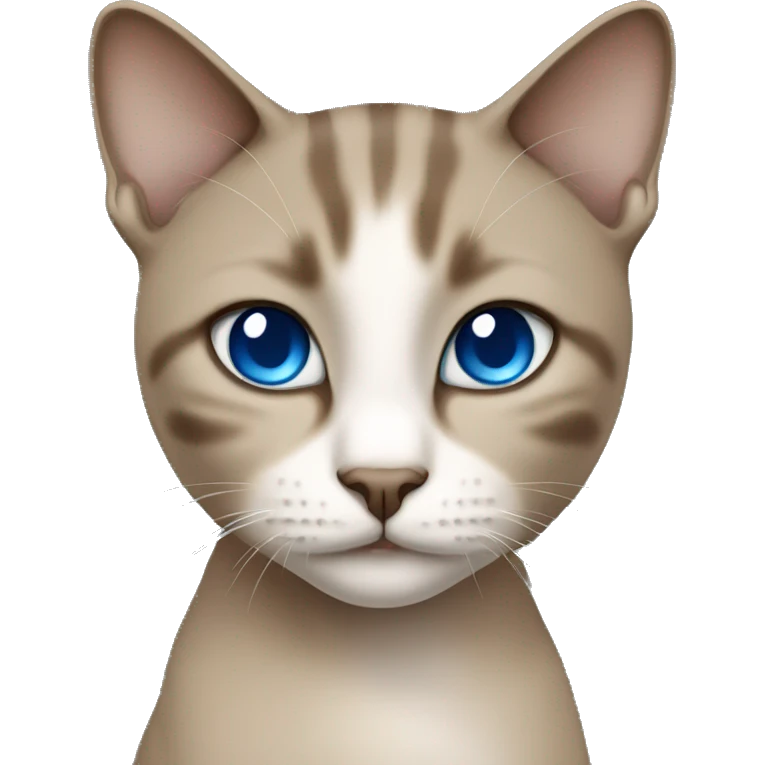 Dark Brown face - beige body thai female cat with blue eyes  emoji