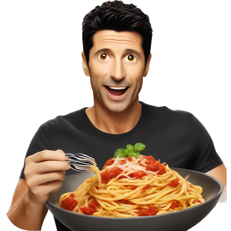 Sakis rouvas eating spaghetti with meat sauce emoji