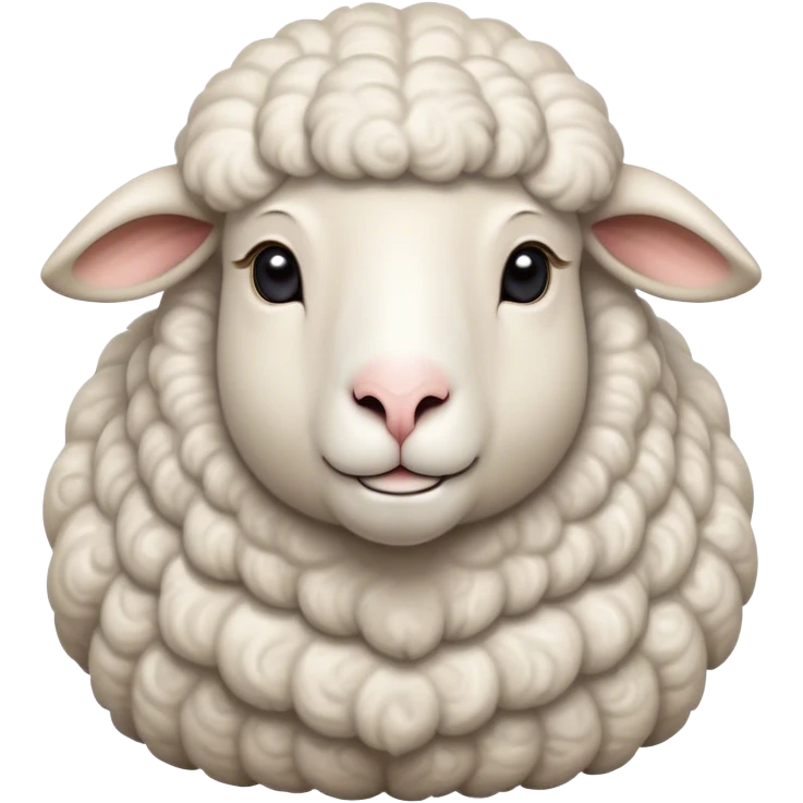 Cinematic Noble Sheep Portrait Emoji, Poised and regal, with a large, sturdy build and a luxuriously fluffy, well-groomed white fleece, deep-set soulful gentle eyes, Simplified yet sharp and sophisticated features, highly detailed, glowing with a soft, dignified glow, high shine, intelligent and calm, stylized with an air of pastoral majesty, focused and attentive, soft glowing outline, capturing the essence of a watchful and confident sheep, so majestic it feels as though it could amble out of the screen with effortless authority! emoji