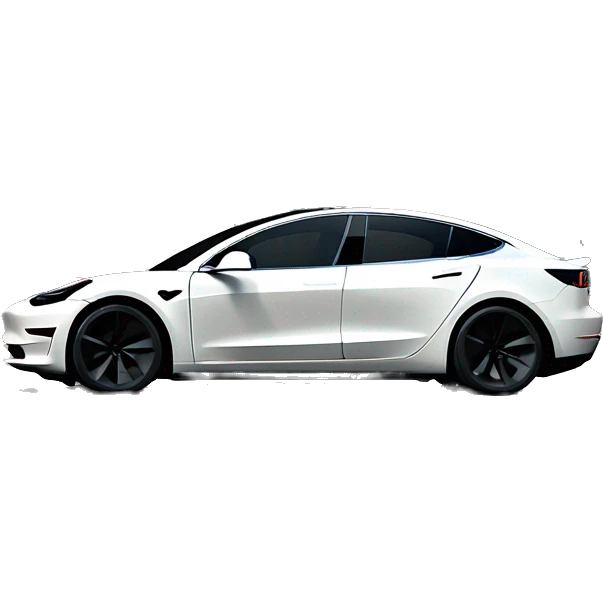 white tesla model 3 performance 2023 side view emoji