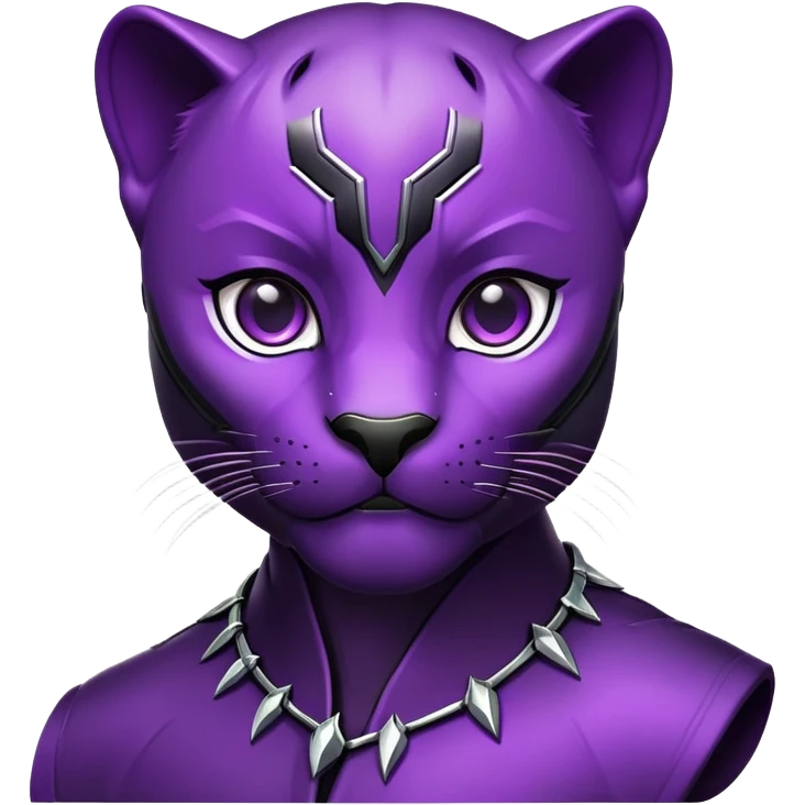 black panther with bright purple eyes emoji