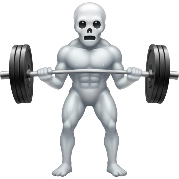 Deadlifting ghost emoji