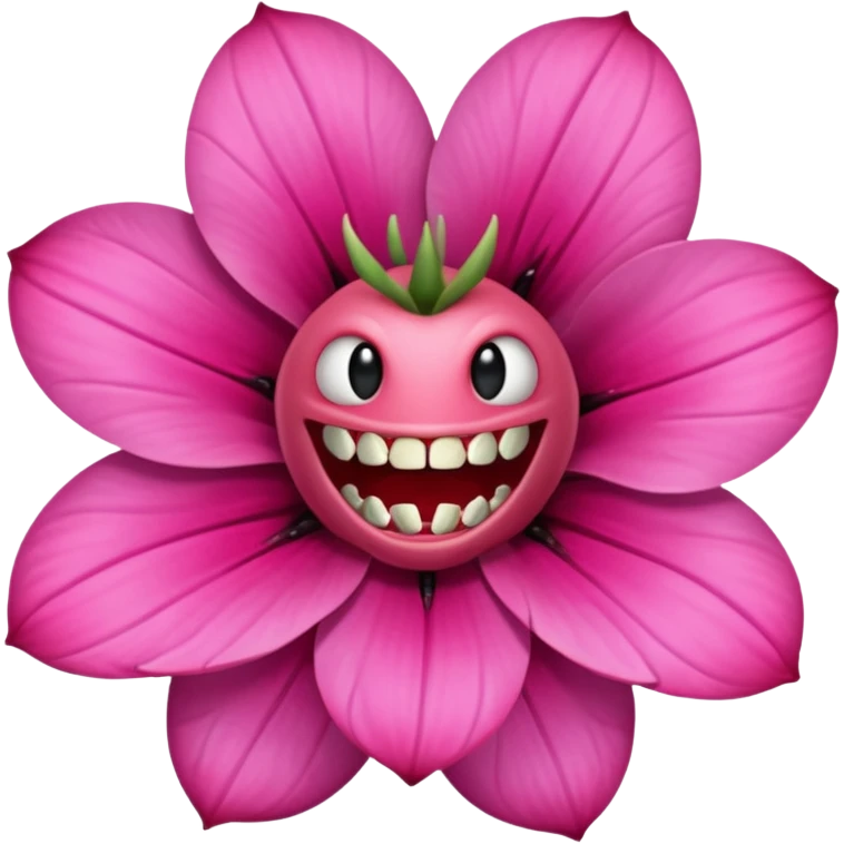  carnivorous pink flower with teeth emoji