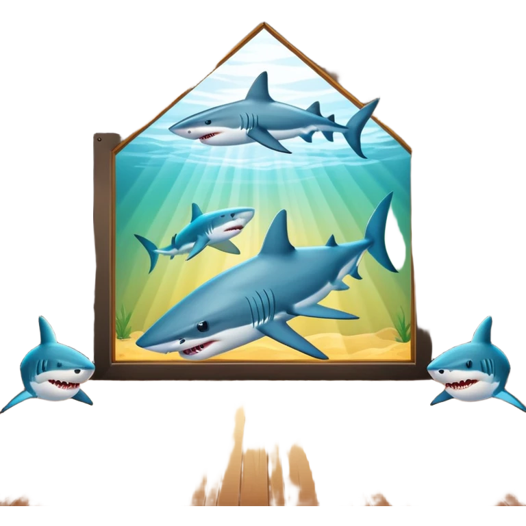 Sharks & Lazers in a barn emoji