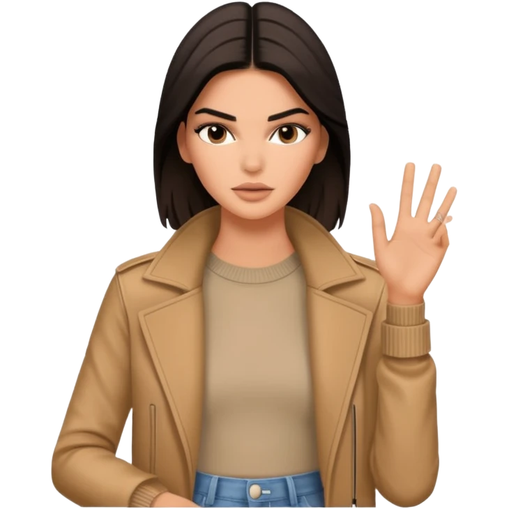 kendall jenner showing stop emoji