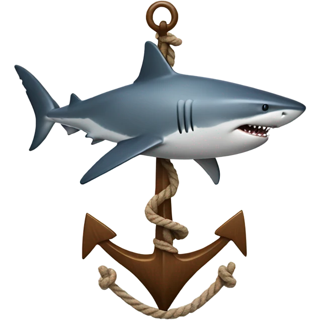 Shark Surfing an anchor emoji