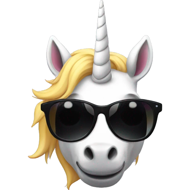 Unicorn with fully black sunglasses emoji