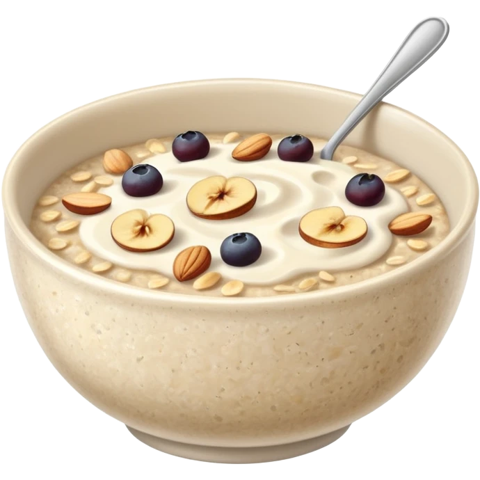 oatmeal porridge bowl, emoji