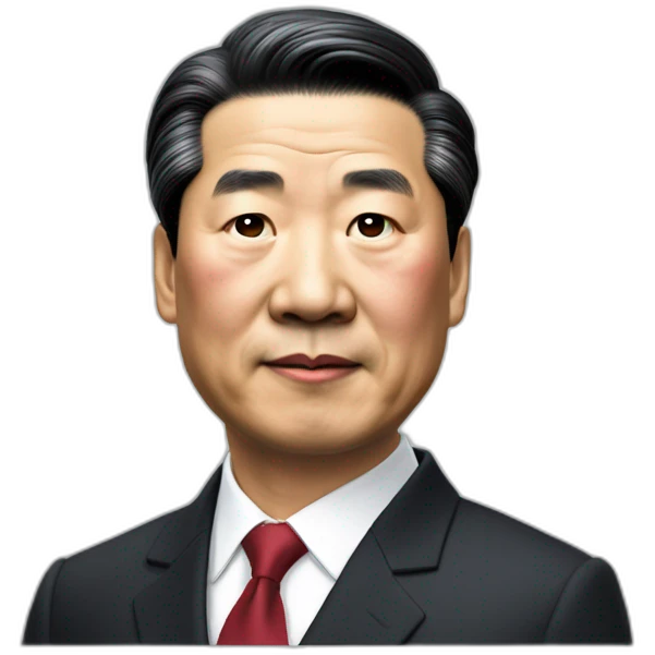 xijinping, asian middle age in suit with a little Crooked neck emoji